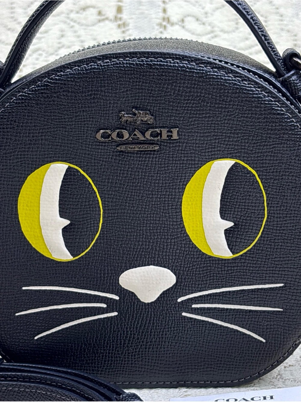 Coach Halloween Black Cat Canteen Crossbody Satchel - Picture 2 of 16